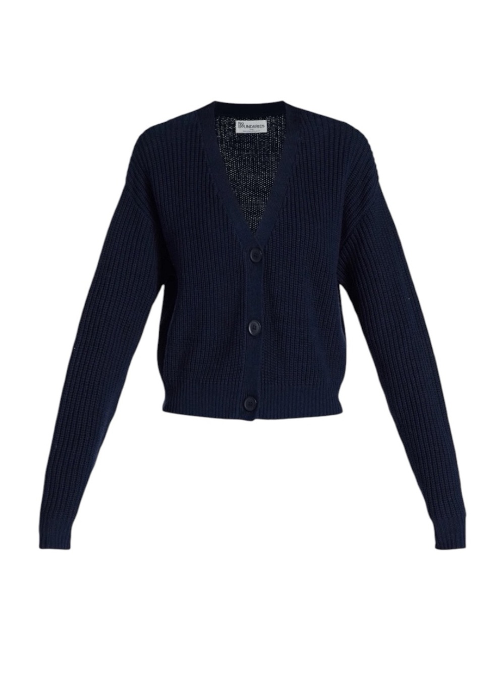 No Boundaries Navy Ribbed V-Neck Button Cardigan - Picture 2 of 10
